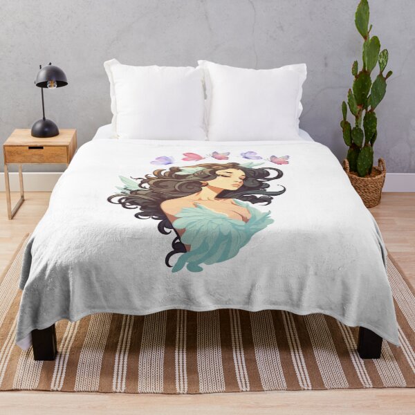 Item preview, Celestial Elegance: A Graceful Angelic Girl Surrounded by a Delicate Symphony of Butterflies" designed and sold by NaaEchDesign ⭐⭐⭐⭐⭐.