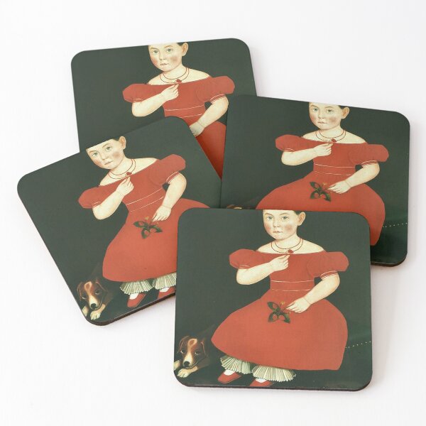 Item preview, Little Girl in a Red Dress - Folk Art designed and sold by tomorrowsart.