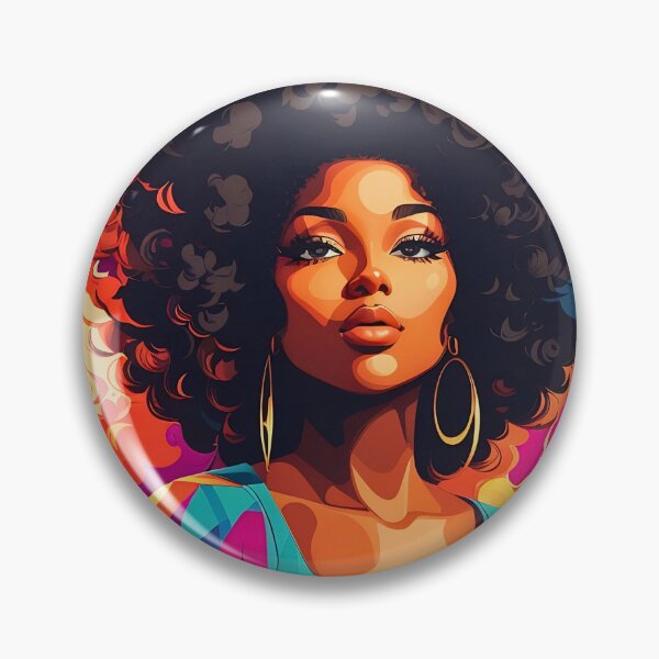 Item preview, Arte de bienvenida retro vintage de pelo afro de mujer negra designed and sold by BorgSpareParts.