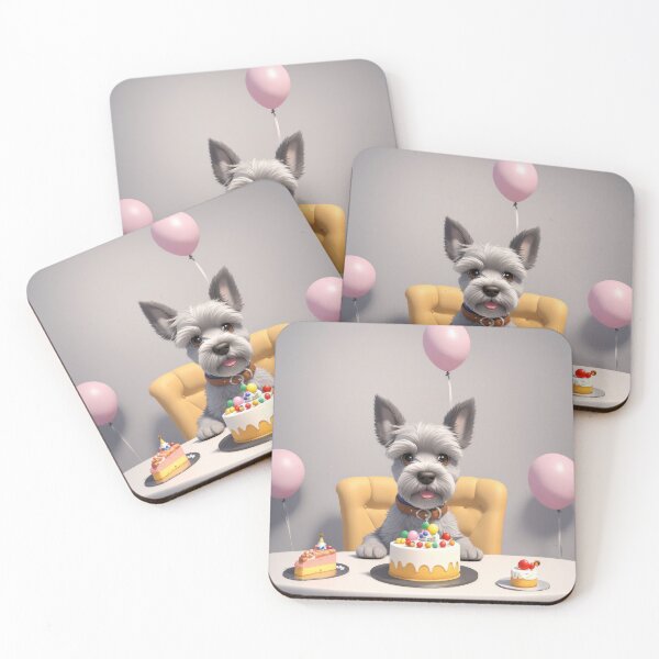 Item preview, Beautiful portrait puppy Schnauzer  in a birthday celebration designed and sold by Tio-Tecun.