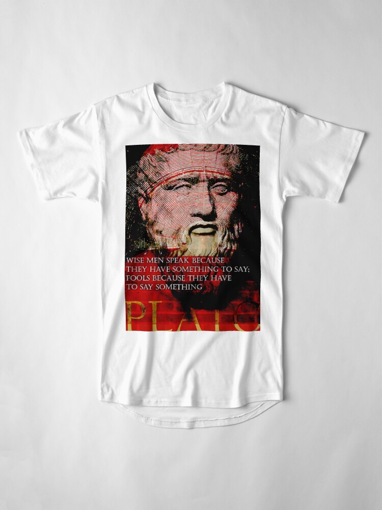 Alternate view of Plato Philosophical/Motivational Quote on Wisdom Long T-Shirt