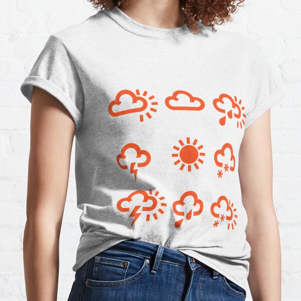 Orange weather forecast symbols pattern Classic T-Shirt