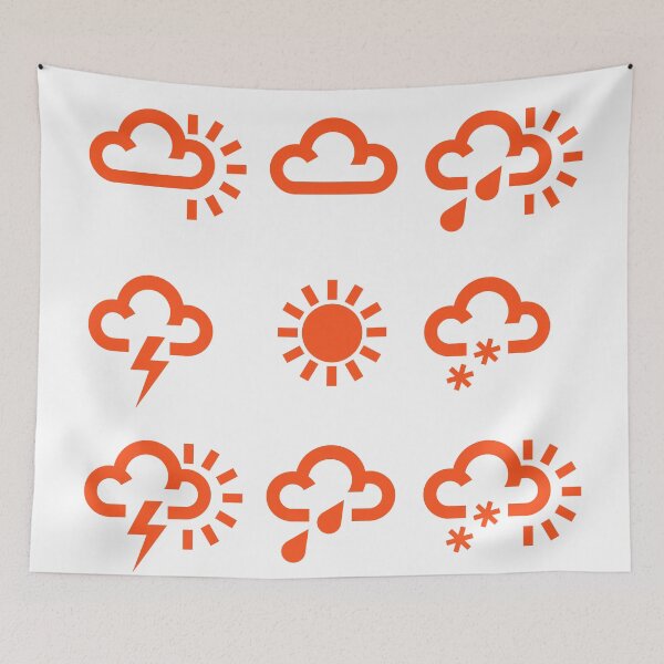 Item preview, Orange weather forecast symbols pattern designed and sold by GetItGiftIt.