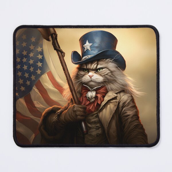 Item preview, Ragdoll cat with American flag designed and sold by Pixelartistin.