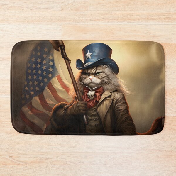 Item preview, Ragdoll cat with American flag designed and sold by Pixelartistin.