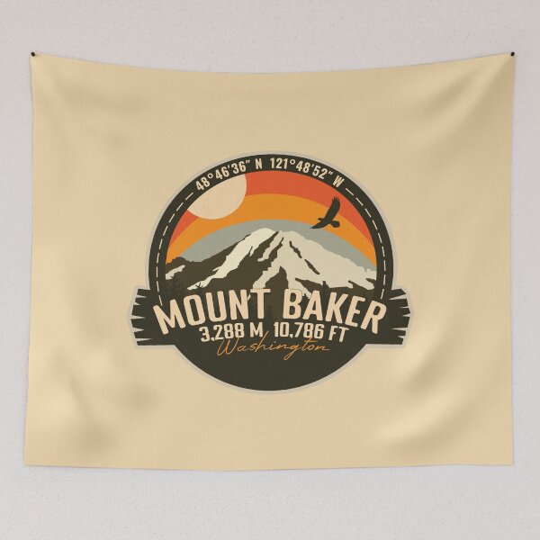 Item preview, Mount Baker Washington WA Retro Badge designed and sold by mountainfad.
