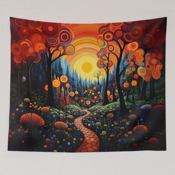 Item preview, Hypnotic Autumn Forest with Idyllic Shire designed and sold by JoanNinjaHen.
