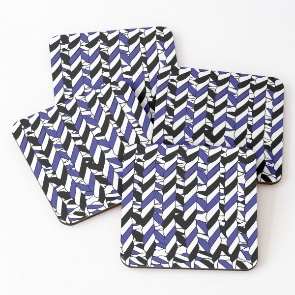 Item preview, Black White Blue Rope Stripes Pattern designed and sold by Nisha Prabhu.