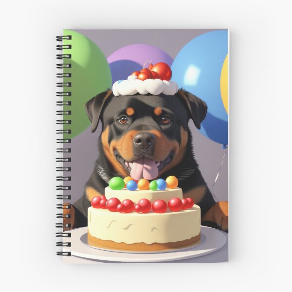 Item preview, Beautiful portrait adorable Rottweiler dog in a birthday celebration designed and sold by Tio-Tecun.