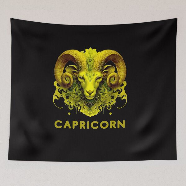 Item preview, Capricorn Zodiac-  Florecent Retro  Cap  zodiac sign from Zodiac Chart designed and sold by CosmicNook1.