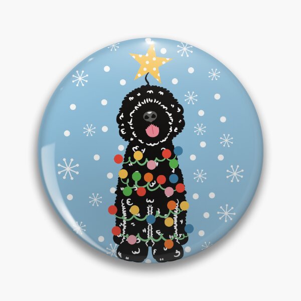 Item preview, Black Portuguese Water Dog Christmas Tree  designed and sold by Lulupainting.