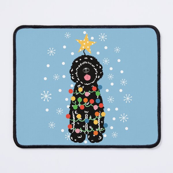 Item preview, Black Portuguese Water Dog Christmas Tree  designed and sold by Lulupainting.