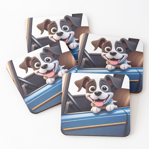 Item preview, Cartoon dog driving a car designed and sold by M-Y-A-R-T-.
