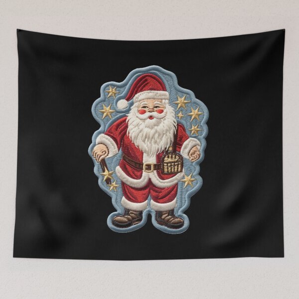 Item preview, Christmas Designs - Colorful Santa Clauses - Stripe Style designed and sold by Master-Print.