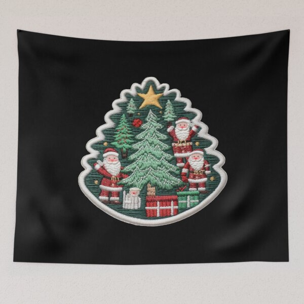 Item preview, Christmas Designs - Colorful Santa Clauses - Stripe Style designed and sold by Master-Print.