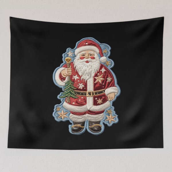 Item preview, Christmas Designs - Colorful Santa Clauses - Stripe Style designed and sold by Master-Print.