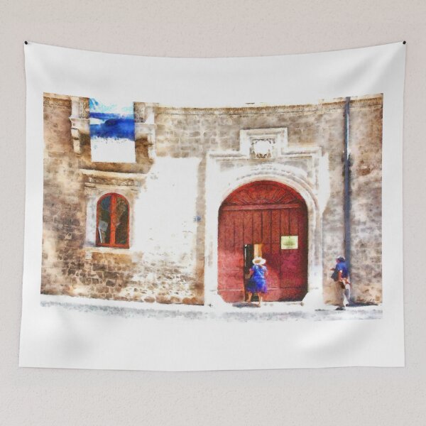 Item preview, Historical building with tourists man and woman with straw hat designed and sold by Giuseppe Cocco.