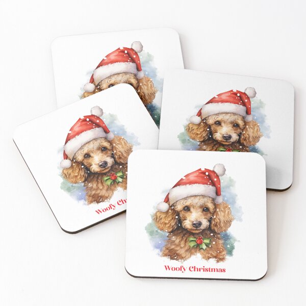 Item preview, Poodle Dog In Santa Hats Christmas Xmas wish Corgi Dog Lover Woofy Christmas designed and sold by OliveAndSnow.