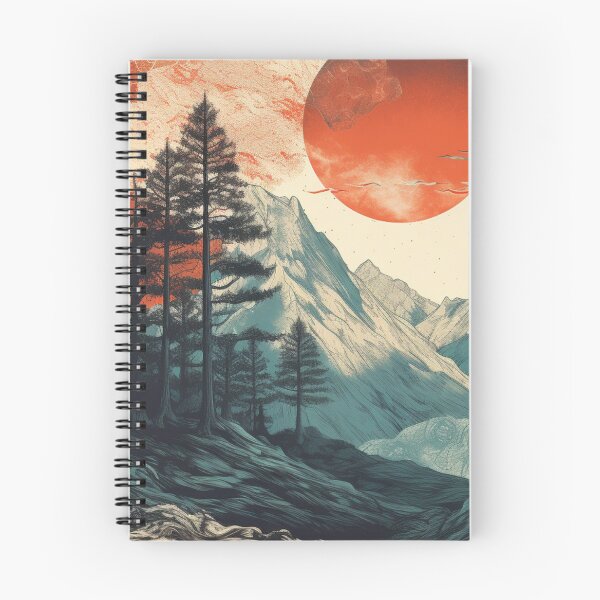 Item preview, White Blue Mountains with Red Sun designed and sold by GrinGalore.
