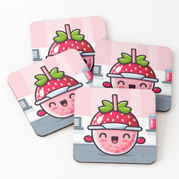 Item preview, pink strawberry bubble tea designed and sold by SaraDatCool.