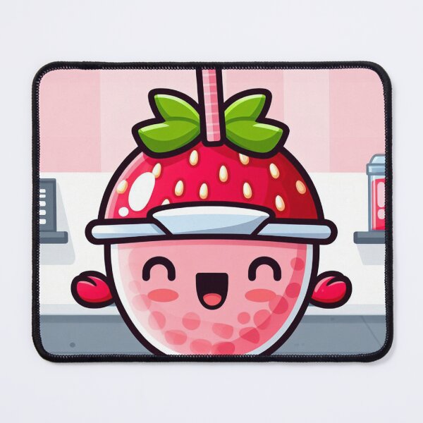Item preview, pink strawberry bubble tea designed and sold by SaraDatCool.