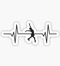 Heartbeat / Pulse - Female Figure Skater Silhouette Sticker