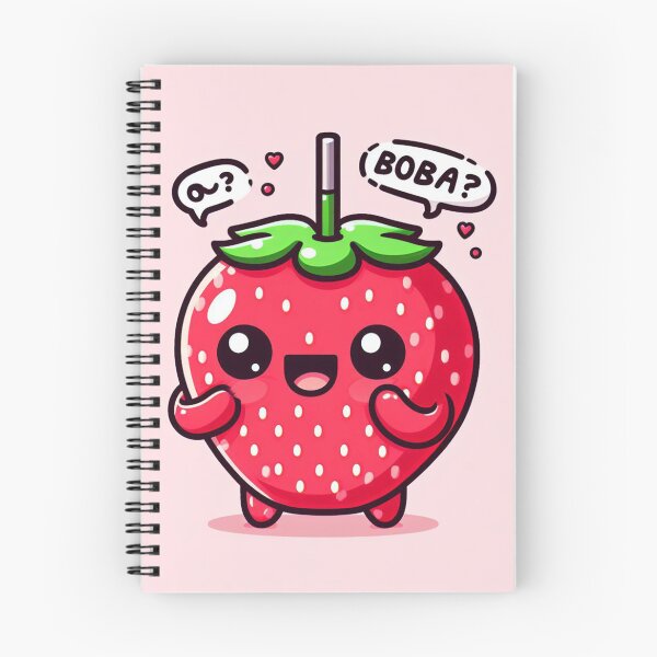 Item preview, adorable Pink and red strawberry kawaii boba tea designed and sold by SaraDatCool.