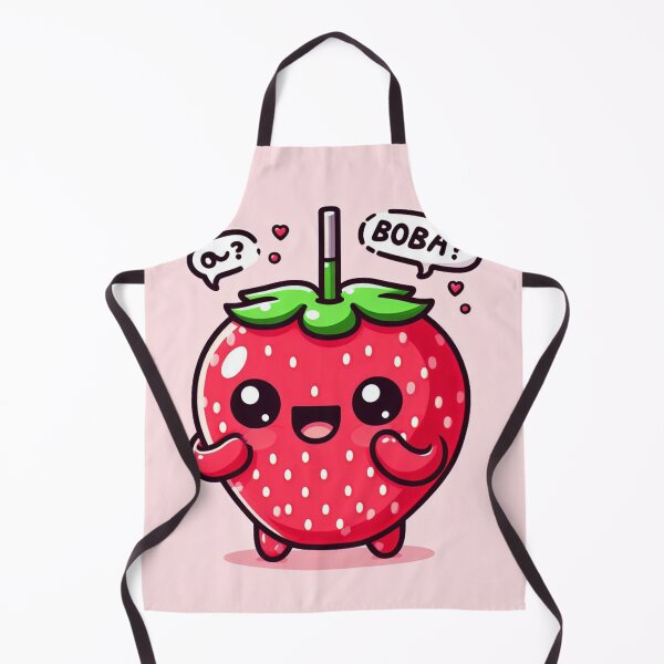 Item preview, adorable Pink and red strawberry kawaii boba tea designed and sold by SaraDatCool.