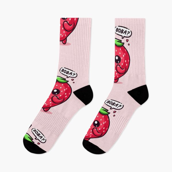 Item preview, adorable Pink and red strawberry kawaii boba tea designed and sold by SaraDatCool.