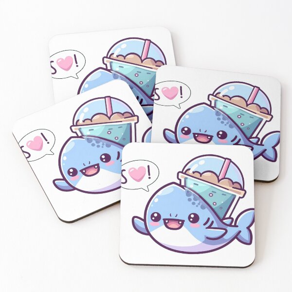 Item preview, kawaii bubble tea shark cute boba shark designed and sold by SaraDatCool.