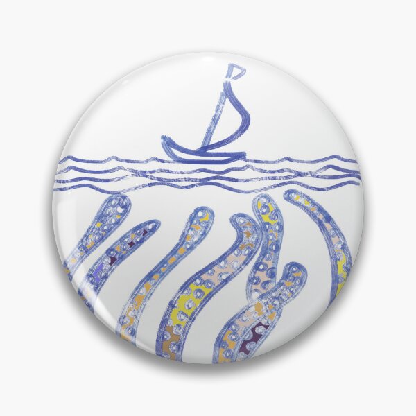 Item preview, Beware the Kraken, white and multi colour designed and sold by Samantha Woodford.