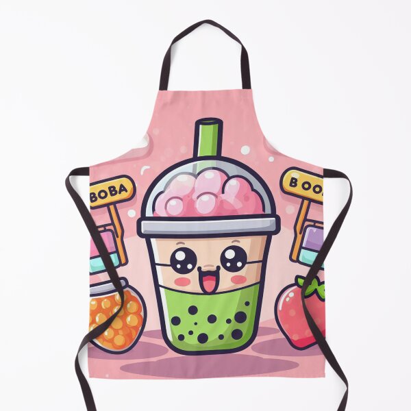 Item preview, pink strawberry bubble tea with stawberry background designed and sold by SaraDatCool.