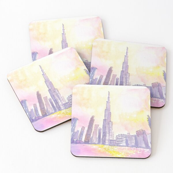 Item preview, Burj Khalifa Dubai Impressions during Sunset with Skyscrapers designed and sold by artshop77.