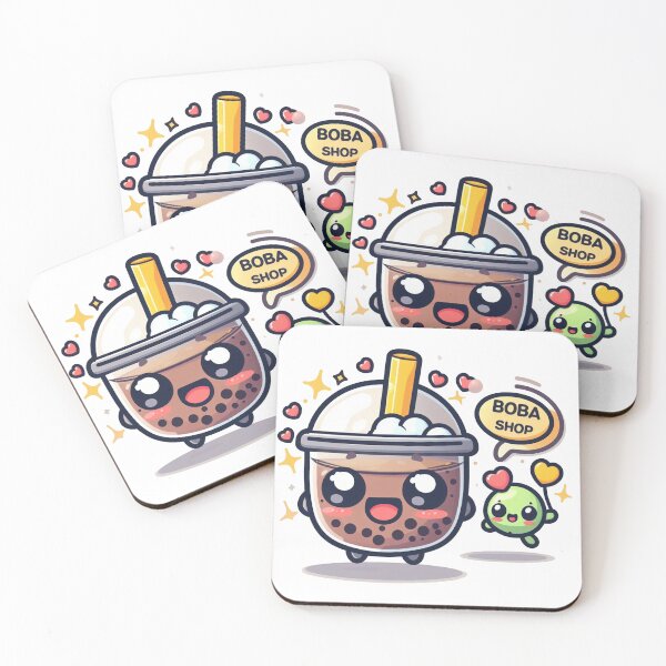Item preview, Boba shop bubble tea kawaii animation drink designed and sold by SaraDatCool.