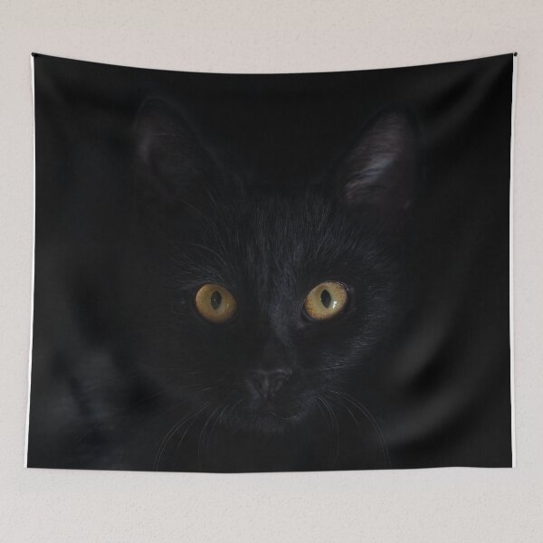Item preview, Black cat yellow eyes designed and sold by KAY Artists.