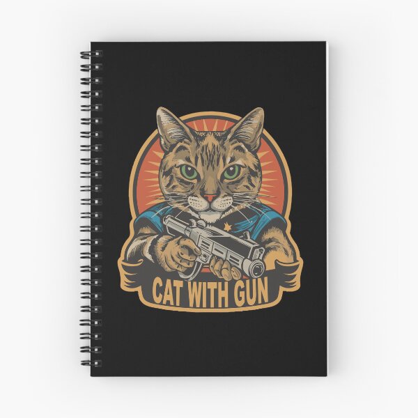 Item preview, cat with gun designed and sold by storefoxmix.