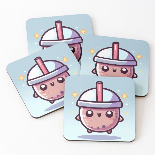 Item preview, adorable round bubble tea with back drop designed and sold by SaraDatCool.