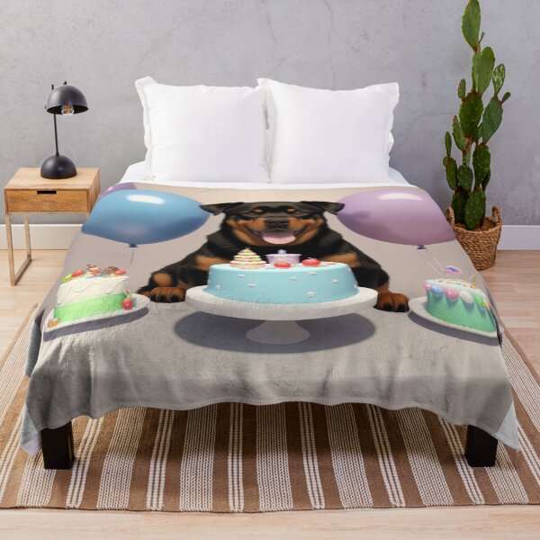 Item preview, Beautiful portrait adorable Rottweiler dog in a birthday celebration designed and sold by Tio-Tecun.