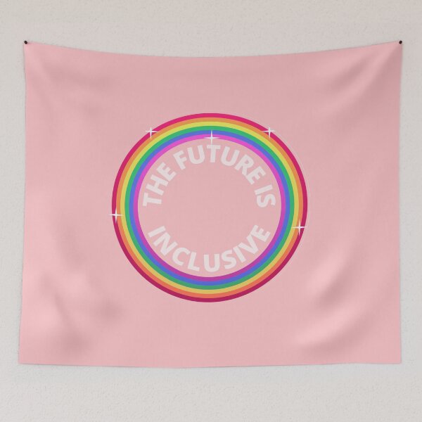Item preview, The Future Is Inclusive Pride Rainbow Shiny Retro designed and sold by Wanderior.