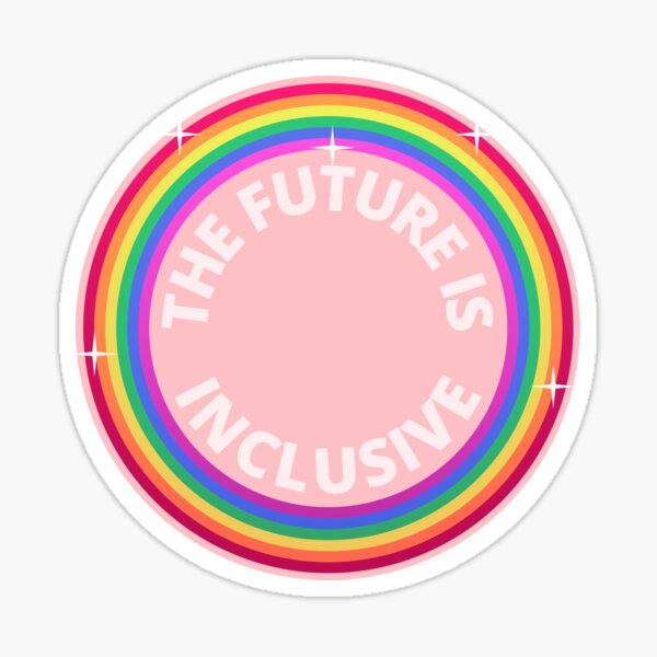 Item preview, The Future Is Inclusive Pride Rainbow Shiny Retro designed and sold by Wanderior.