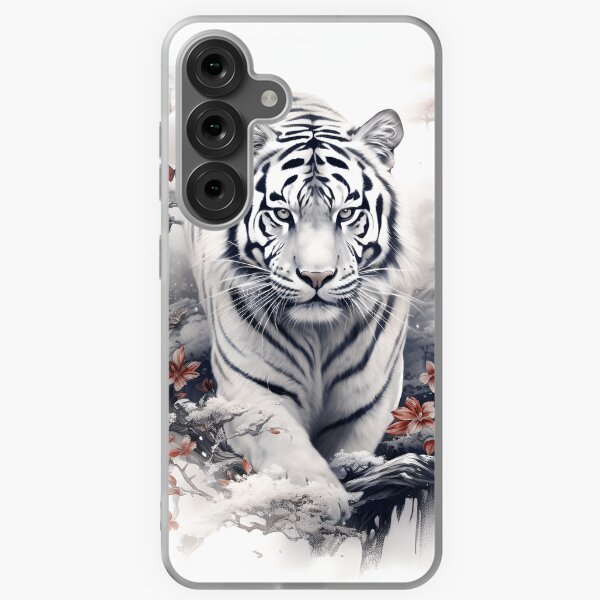 Item preview, stunning white tiger in japanese style print designed and sold by dcrc.