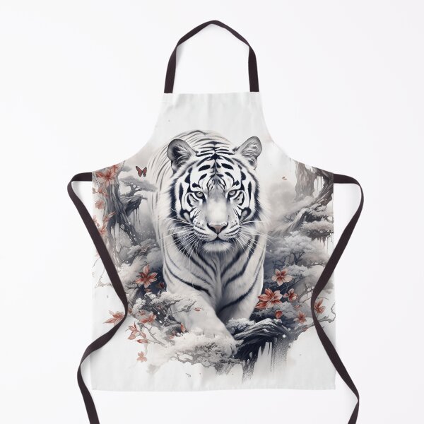 Item preview, stunning white tiger in japanese style print designed and sold by dcrc.