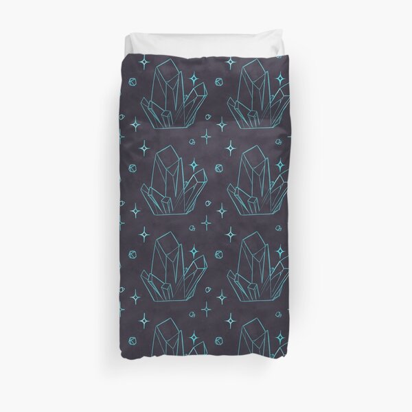Electric Blue Crystal Pattern Duvet Cover
