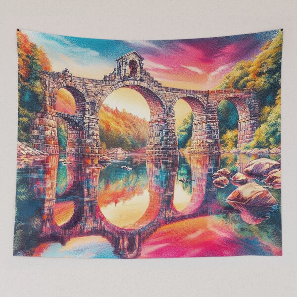 Item preview, Reflecting Arch Stone Bridge on a Calm River designed and sold by Witsprings.
