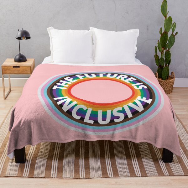 Item preview, The Future Is Inclusive Pride Flag Rainbow Circles Pink designed and sold by Wanderior.