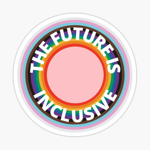 Item preview, The Future Is Inclusive Pride Flag Rainbow Circles Pink designed and sold by Wanderior.