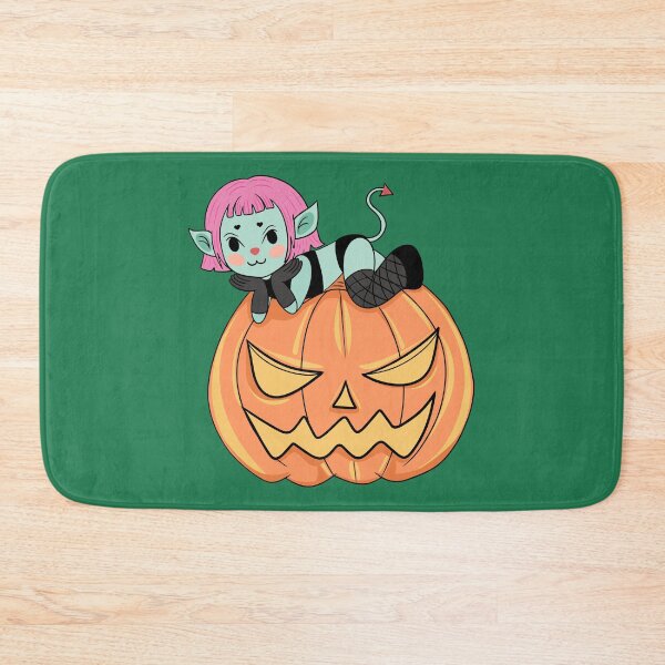 Item preview, Little devil on a giant Halloween pumpkin designed and sold by Marita Puttamart.