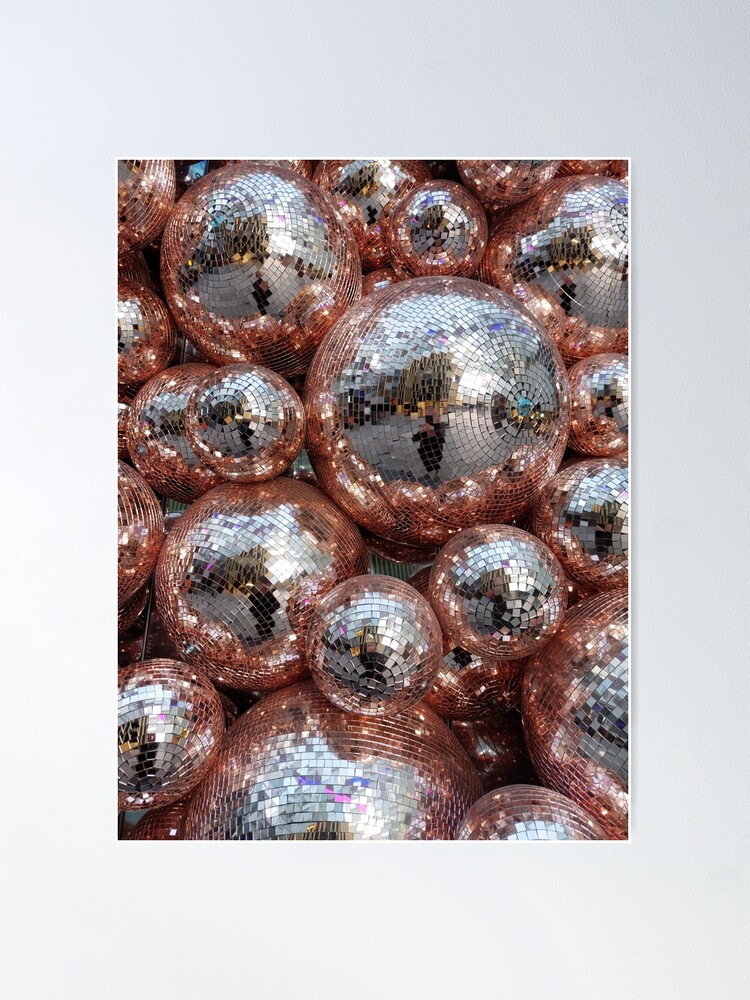 Gold Disco Balls Poster for Sale by newburyboutique