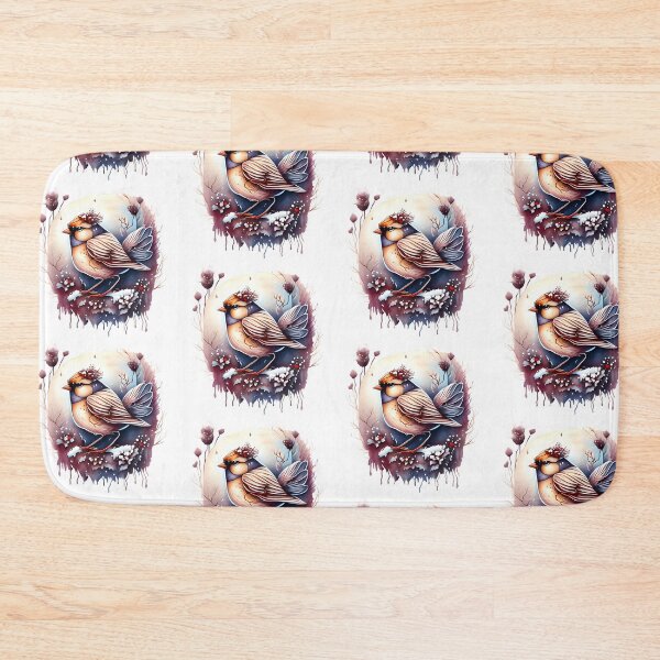 Item preview, Beautiful winter bird with flowers in pastel colors designed and sold by EdeniaArtStudio.
