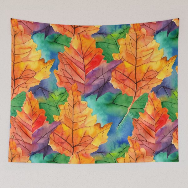 Item preview, Autumn Watercolour Leaf Pattern designed and sold by Quixline.